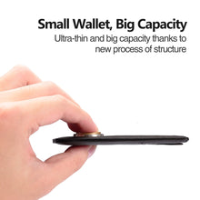 Load image into Gallery viewer, NewBring Slim Leather Wallet Men Credit Card &amp; ID Holders Compact Mini Purse Cash Women Card Holder Sleeve Purse Blue Black