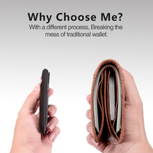 Load image into Gallery viewer, NewBring Slim Leather Wallet Men Credit Card &amp; ID Holders Compact Mini Purse Cash Women Card Holder Sleeve Purse Blue Black