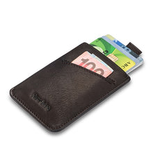 Load image into Gallery viewer, NewBring Slim Leather Wallet Men Credit Card &amp; ID Holders Compact Mini Purse Cash Women Card Holder Sleeve Purse Blue Black